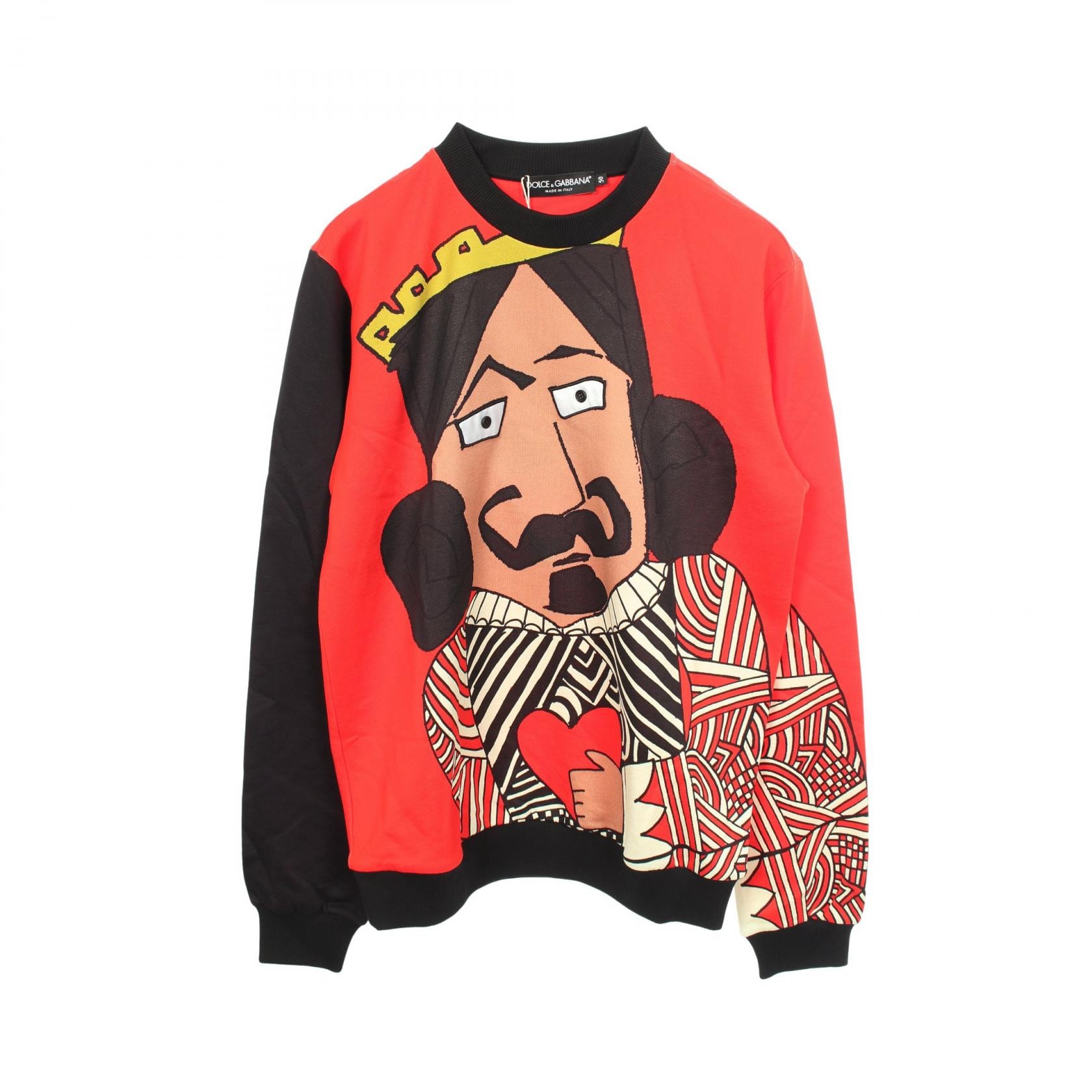 ドルチェアンドガッバーナ DOLCE & GABBANA KING OF LOVE スウェット 衣料品 トップス コットン メンズ ブラック系 / レッド系 / マルチカラー 【中古】