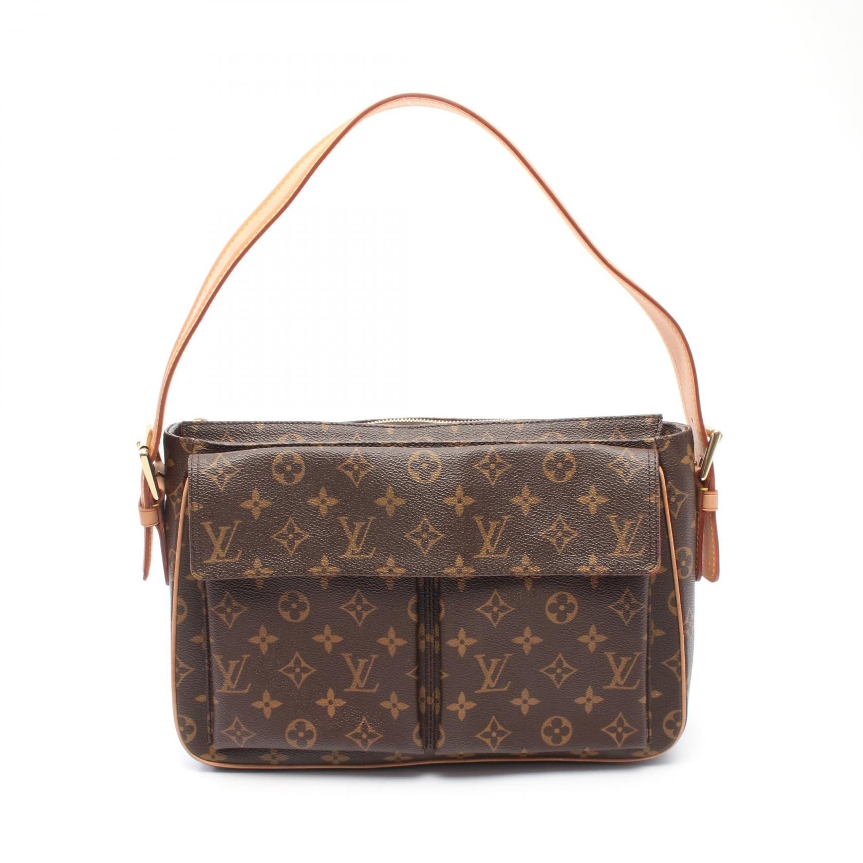 ルイ・ヴィトン LOUIS VUITTON ヴィバシテGM ショルダーバッグ バッグ PVCコーティングキャンバス レザー モノグラム レディース ブラウン系 M51163 【中古】