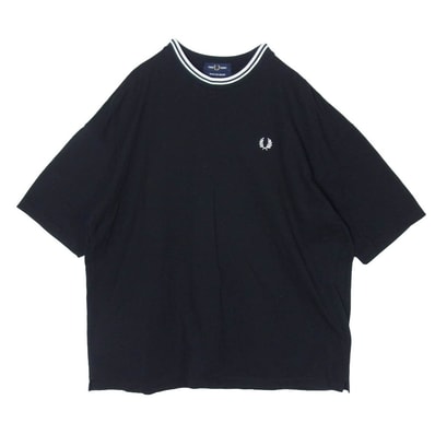 FRED PERRY フレッドペリー BEAMS ビームス FZ1960 × BEAMS オーバーサイズ ピケ Tシャツ ブラック系 L【中古】