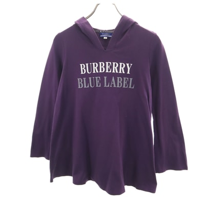 BURBERRY LONDON BLUE LABEL バーバリー ロンドン ブルーレーベル 日本製 長袖 パーカー 38 パープル 三陽商会