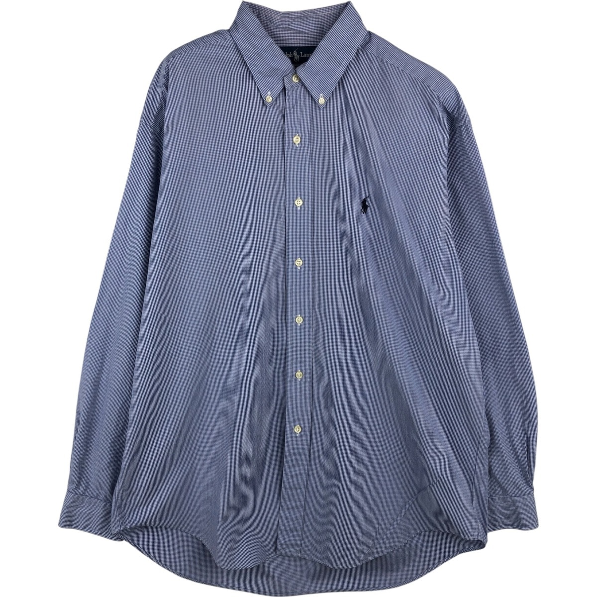 古着 ラルフローレン Ralph Lauren BLAKE 長袖 ボタンダウンチェックシャツ メンズL相当/eaa607064