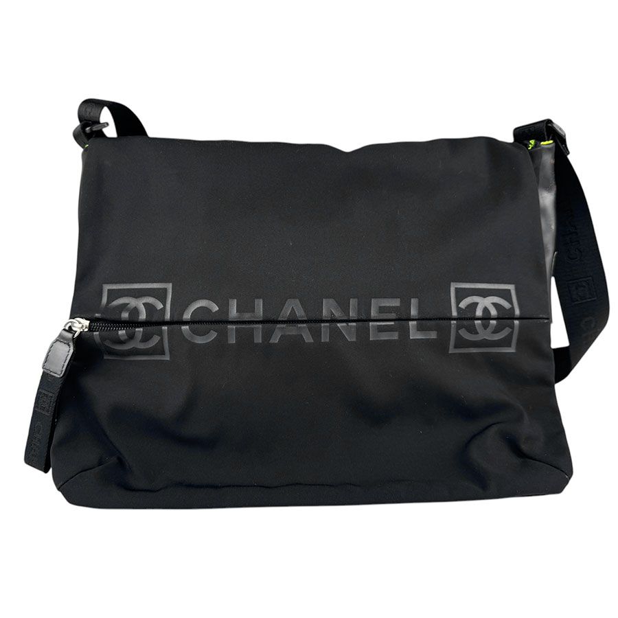 シャネル CHANEL ショルダーバッグ スポーツライン ナイロン ブラック ユニセックス【中古】 n0991