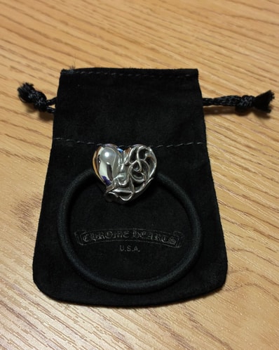 Chrome Hearts Hair Band # 2 Heart Bracelet "Black"