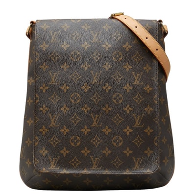 ルイ ヴィトン モノグラム ミュゼット 斜め掛け ショルダーバッグ M51256 ブラウン PVC レザー レディース LOUIS VUITTON 【中古】