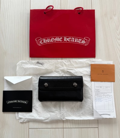 付属品完備/値下げ交渉可能 / 正規品!CHROME HEARTS クロムハーツ ウェーブ WAVE ウォレット 財布