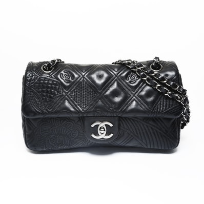 シャネル CHANEL カメリア チェーンショルダー ラム ショルダーバッグ【中古】
