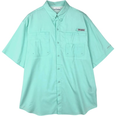古着 コロンビア Columbia PFG OMNI-SHADE オムニシェイド リップストップ ボタンダウン 半袖 フィッシングシャツ メンズL相当/eaa658098