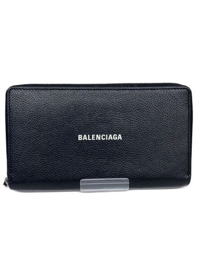 BALENCIAGA Cash Continetal Zip Around Wallet "Black"