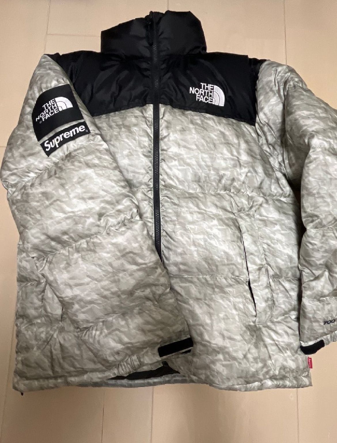 Supreme x The North Face Nuptse Jacket "White Paper Print"