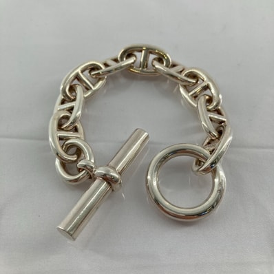 HERMES(エルメス) シェーヌダンクル TGM 9コマ ブレスレット Ag925 89.0g シルバー