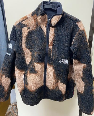 Supreme x The North Face Bleached Denim Print Fleece Jacket "Black"