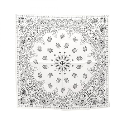クロムハーツ CHROME HEARTS スカーフ 衣料品 シルク メンズ レディース ホワイト系 / ブラック系 【中古】