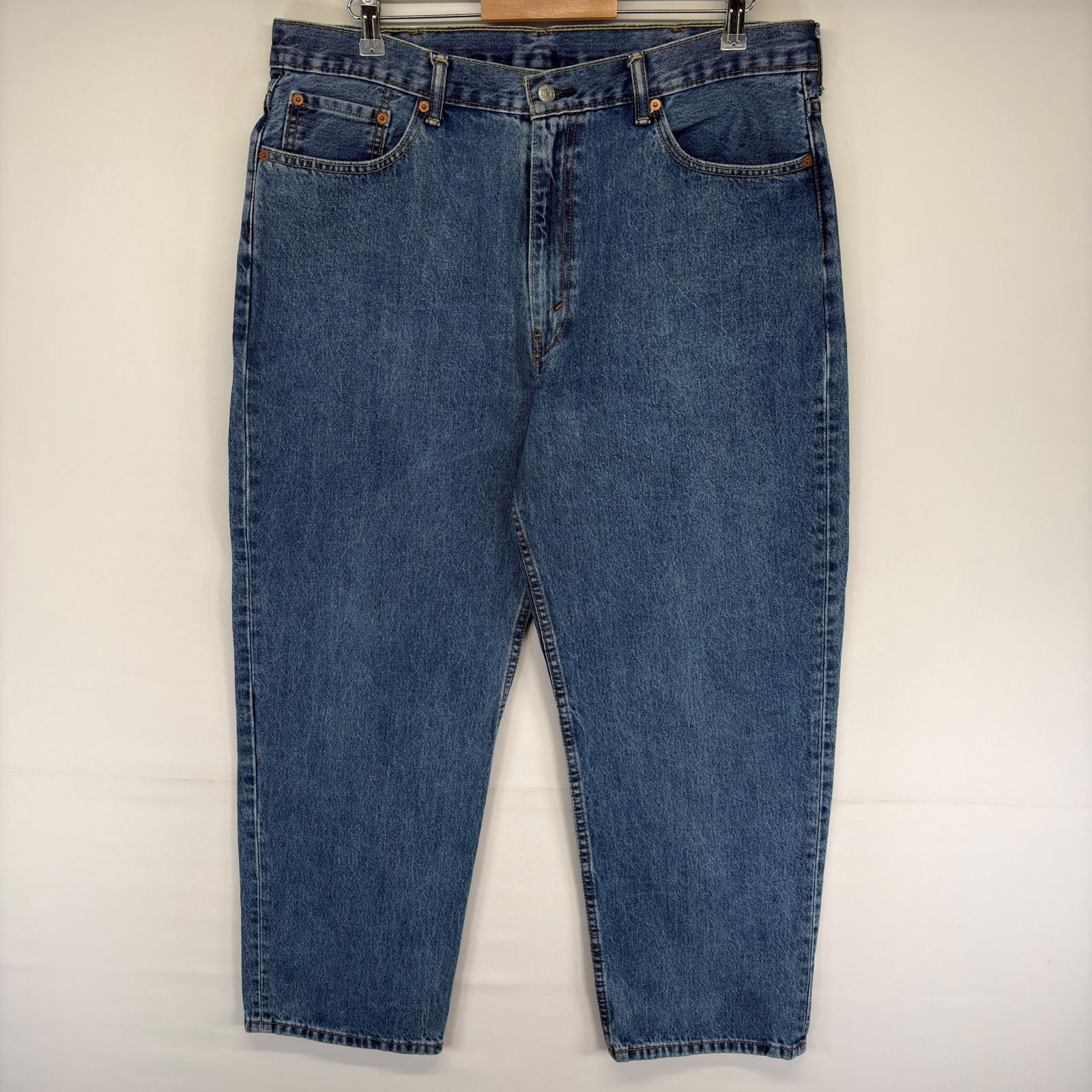 古着 リーバイス Levi's パンツ 5ポケット テーパード ジップ 550 大きいサイズ ジーンズ ジーパン w40 L30 ブルー系 メンズ