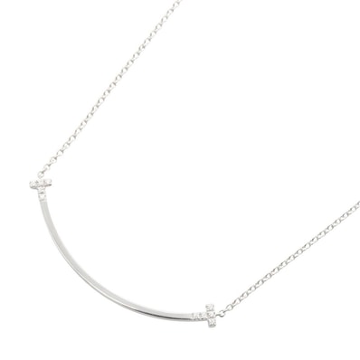 ティファニー TIFFANY&CO Tスマイル スモール ダイヤ ネックレス ネックレス ジュエリー K18WG(ホワイトゴールド) ダイヤモンド レディース シルバー系 / クリア系 【中古】