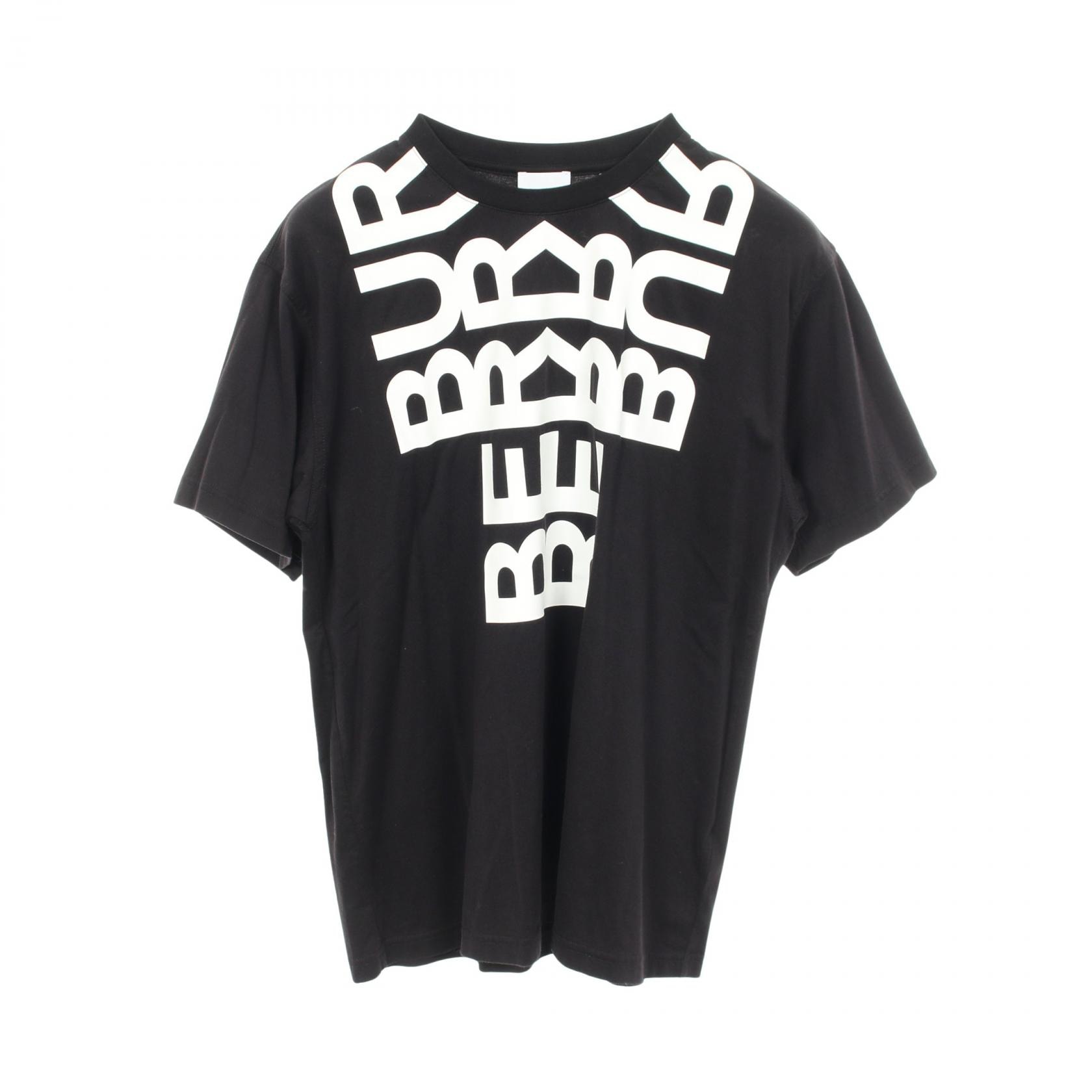 バーバリー BURBERRY ロゴプリント 半袖Tシャツ 衣料品 トップス コットン メンズ ブラック系 【中古】