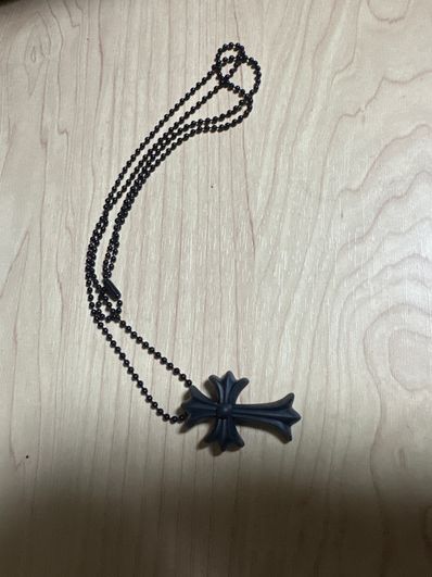 Chrome Hearts Rubber Small CH Cross Silicon Necklace "Black"