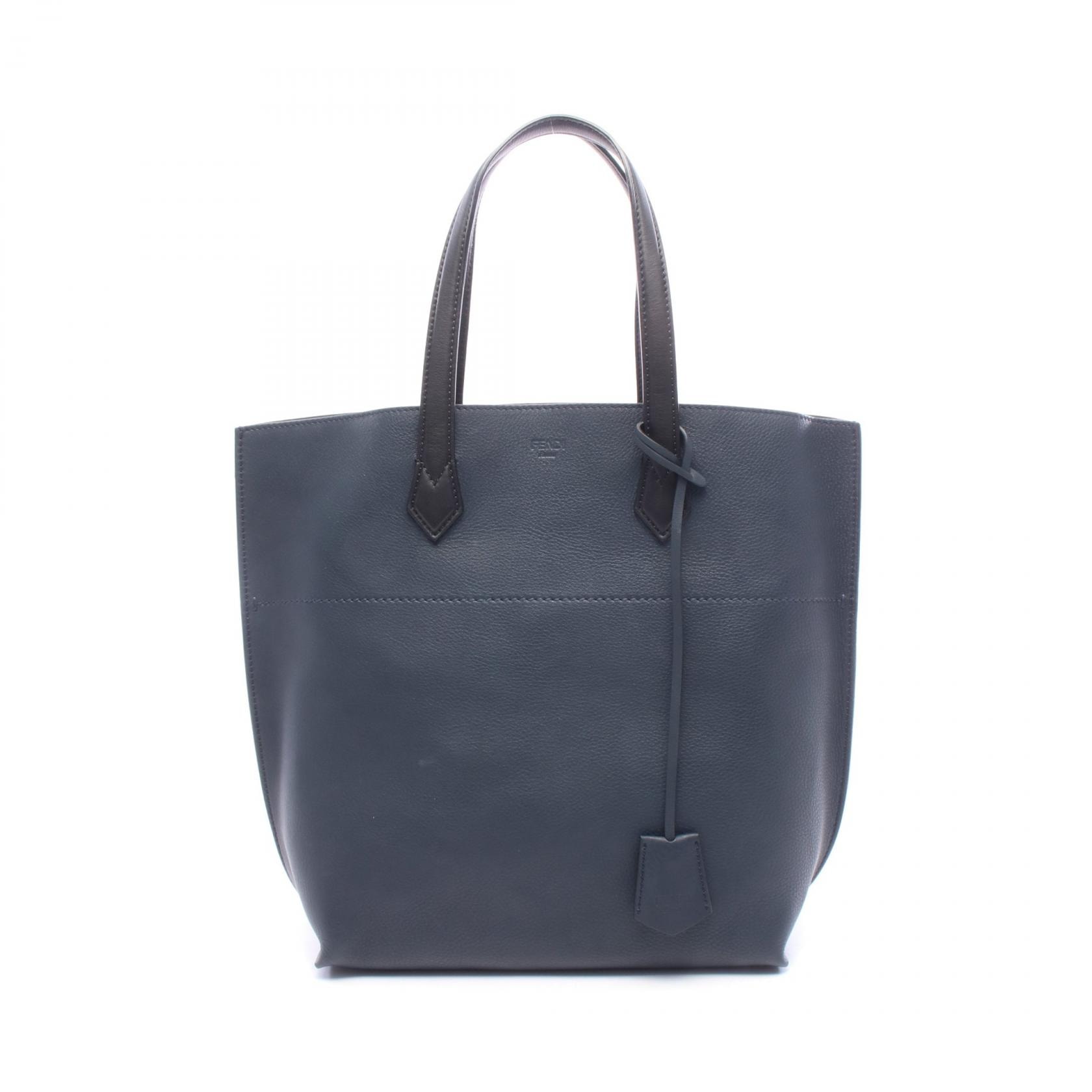 フェンディ FENDI オールイン ショッピング トートバッグ バッグ レザー レディース ネイビー系 / ブラック系 8BH260 【中古】