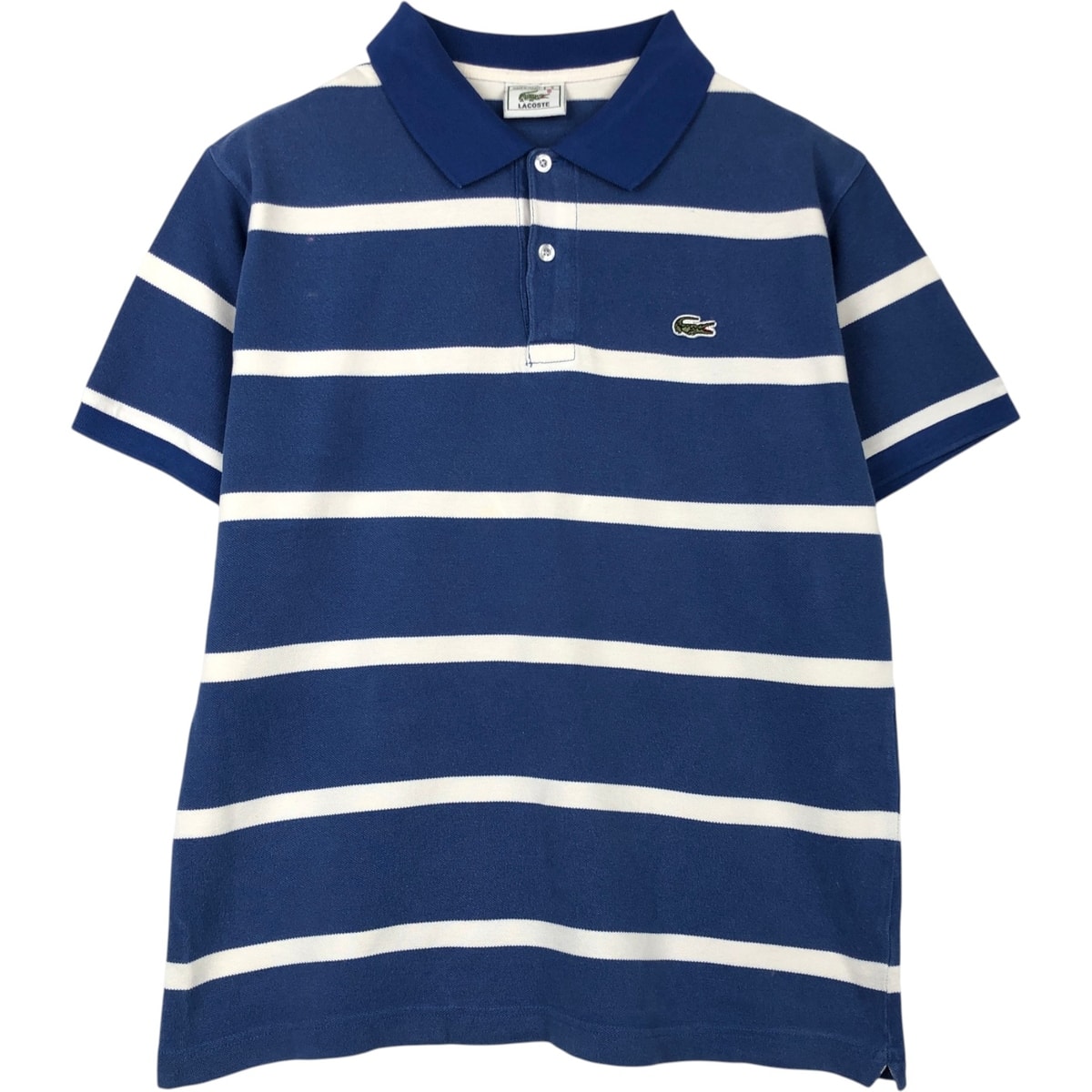 古着 ラコステ LACOSTE 半袖 ボーダー ポロシャツ フランス製 5 メンズM相当/eaa622758