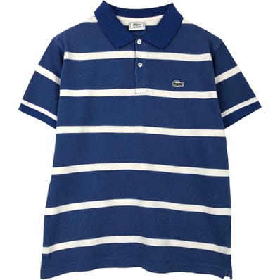 古着 ラコステ LACOSTE 半袖 ボーダー ポロシャツ フランス製 5 メンズM相当/eaa622758