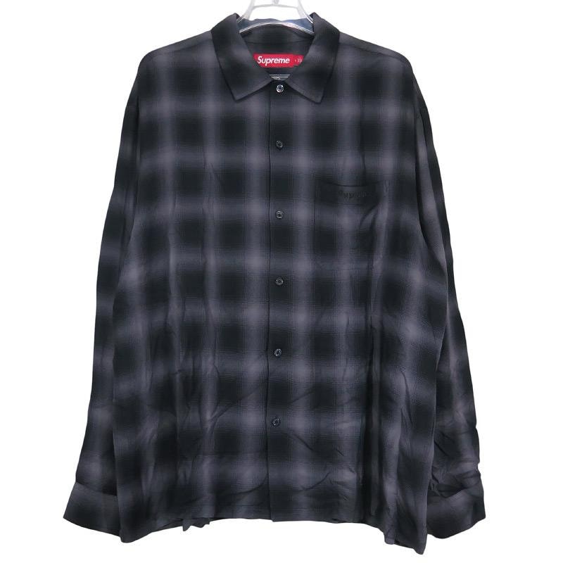Supreme Shadow Plaid Rayon Shirt "Black"