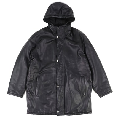 訳有 サルヴァトーレフェラガモ ガンチーニ リバーシブル 中綿レザーコート 48