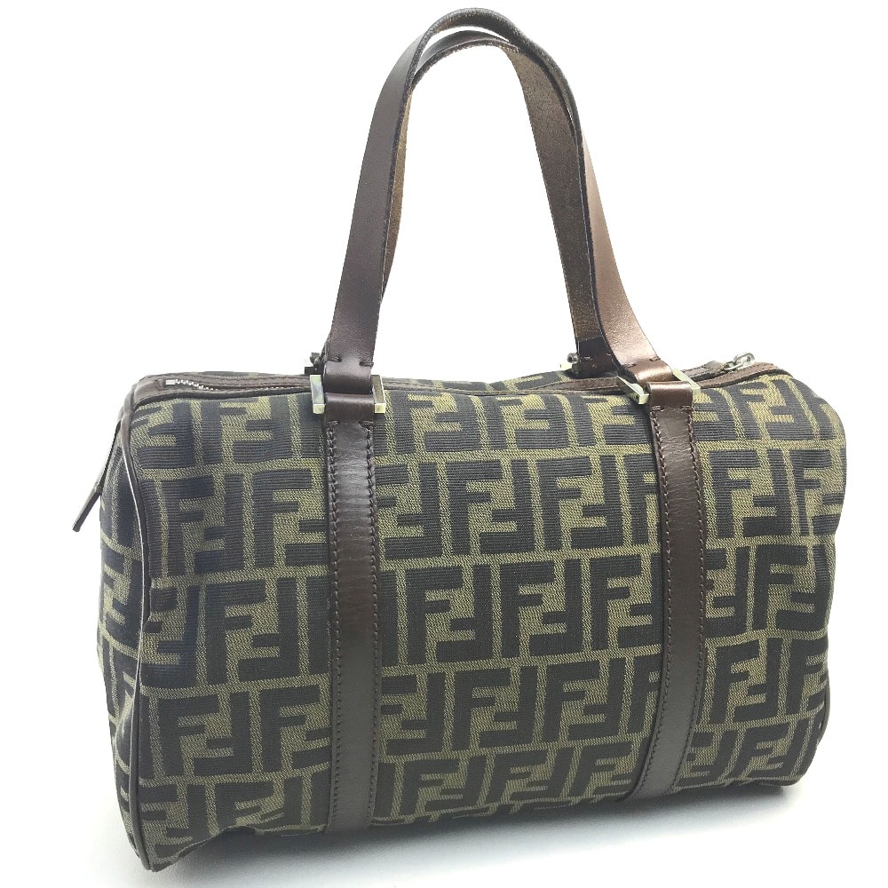 フェンディ FENDI ズッカ FF柄 カバン ミニボストンバッグ ハンドバッグ キャンバス/レザー ブラウン