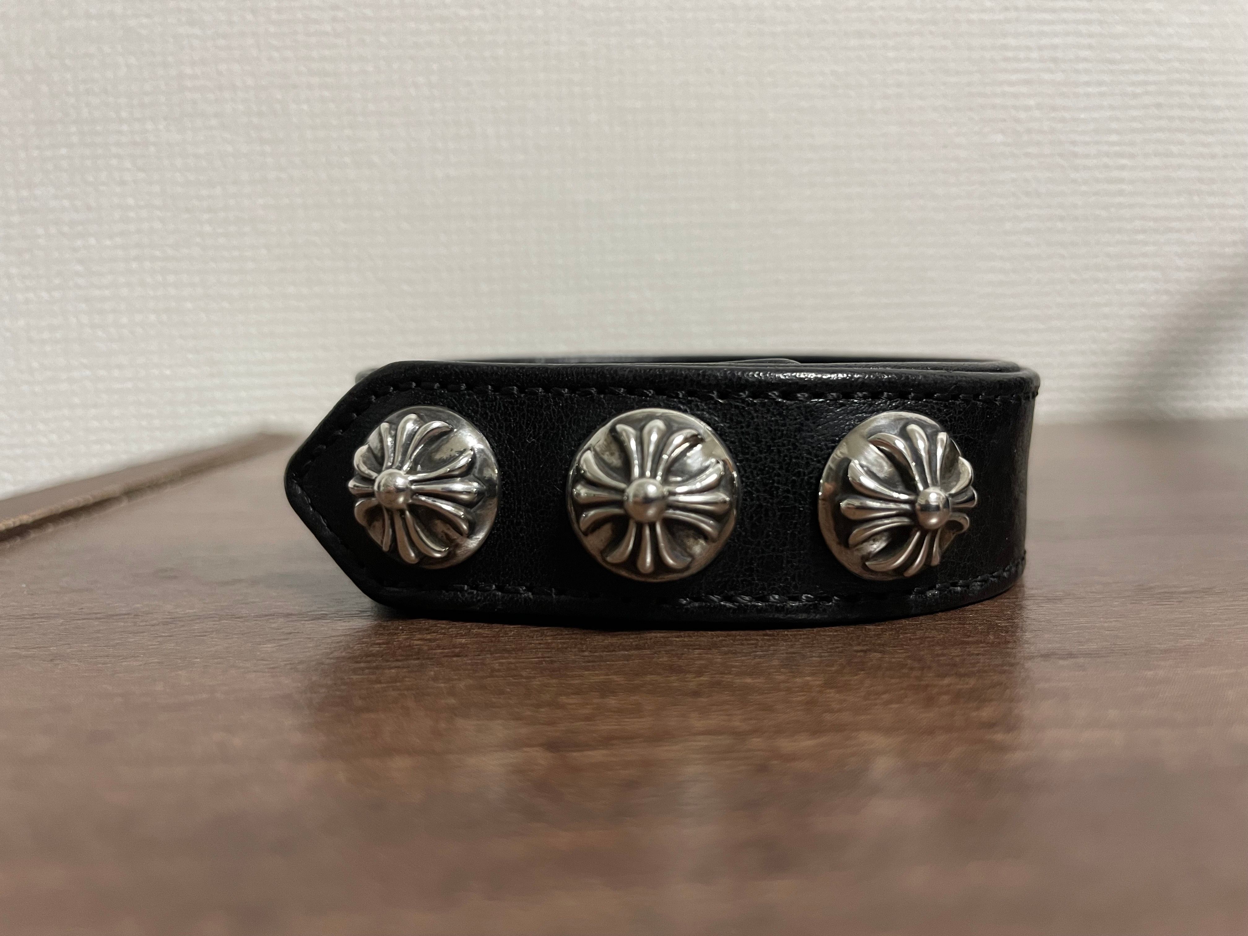 Chrome Hearts 3 Button 2 Snap Bracelet Cross "Black"
