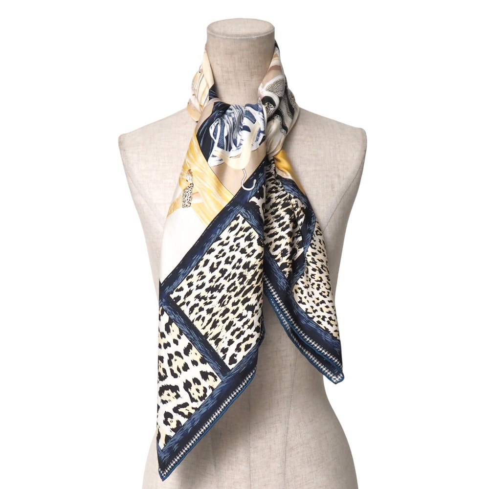 ■美品■Christian Dior クリスチャンディオール スカーフ 総シルク レオパード 総柄 ストール マフラー ブランド古着【中古】20251027/RA6373