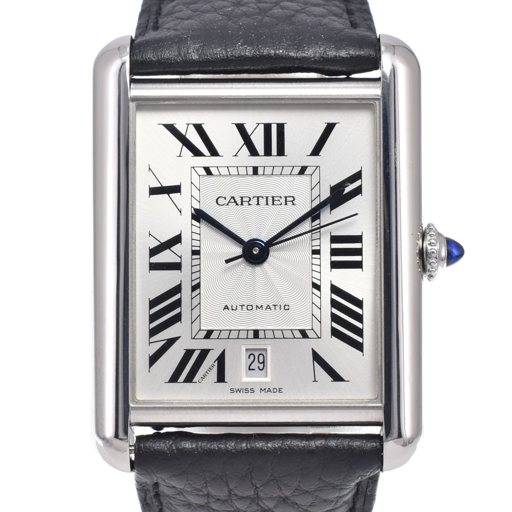 カルティエ CARTIER WSTA0040 タンク マスト XL シルバー 自動巻き メンズ 美品 箱・保証書付き 腕時計 J#150518