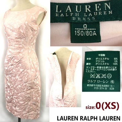 LAUREN RALPH LAUREN【ラルフローレン】 ノースリーブ/タイトワンピース/ドレス 【0/XS/膝丈/ピンク/花柄/pink】レディース/dress◆BJ010-j