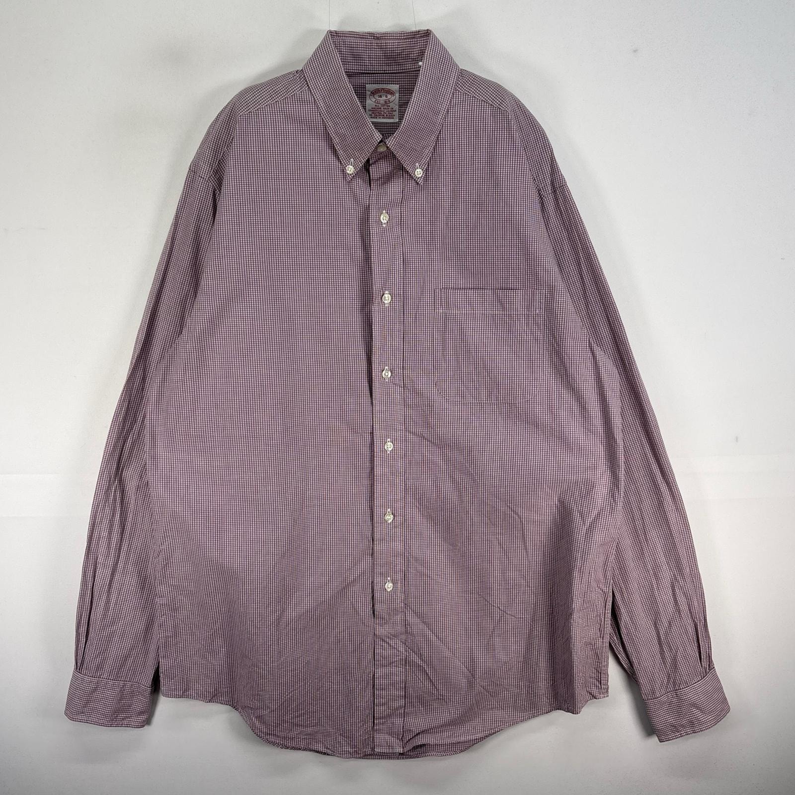古着 ブルックスブラザーズ Brooks Brothers 長袖シャツ 胸ポケ ボタンダウン L  レッド系 チェック メンズ
