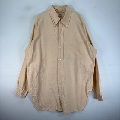 古着 50's~60's/50年代~60年代 ヴィンテージ ブルックスブラザーズ Brooks Brothers 長袖シャツ 6ボタン 胸ポケット L オレンジ系 無地 メンズ