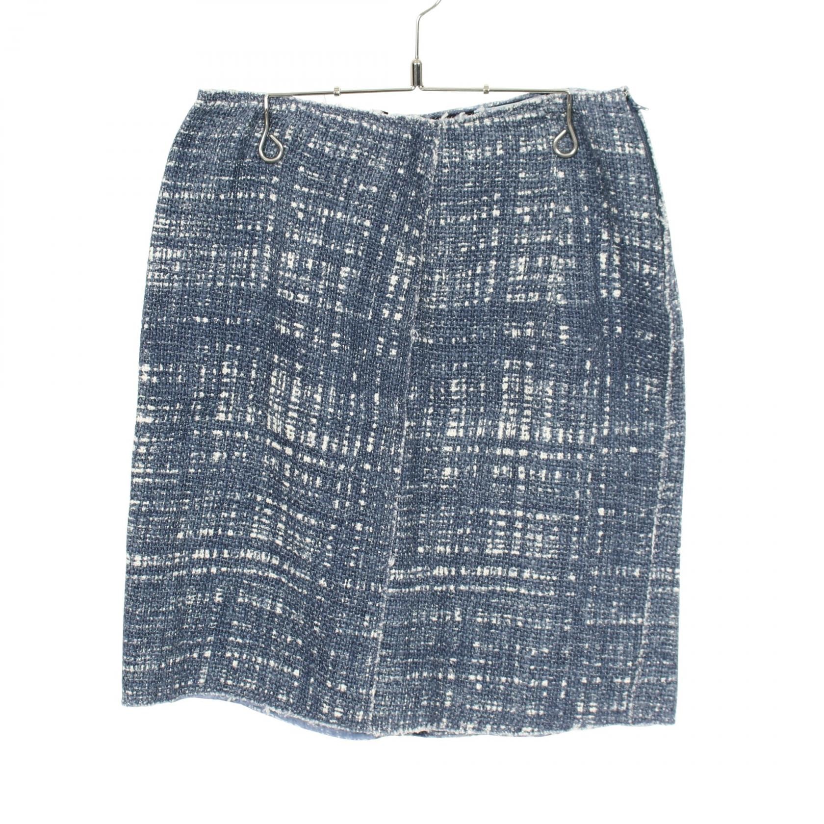 プラダ PRADA スカート 衣料品 ボトムス コットン ファブリック レディース ブルー系 / ホワイト系 【中古】