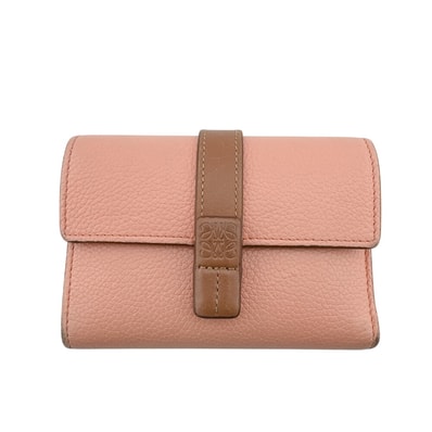 ロエベ LOEWE 三つ折り財布 アナグラム スモールバーティカルウォレット コンパクトウォレット ピンク