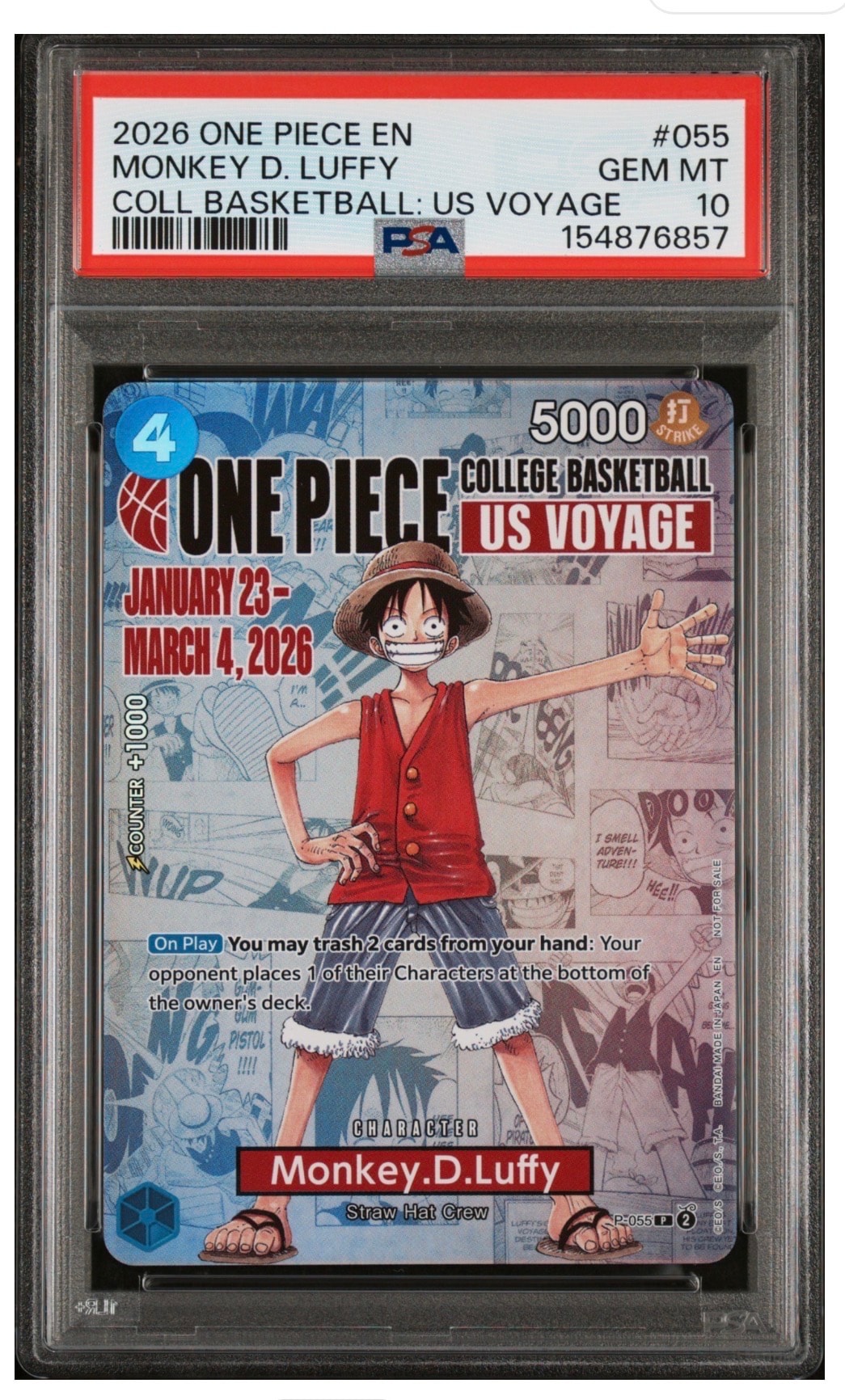 PSA10】モンキー・D・ルフィ：P (開封済) [P-055]【英語版