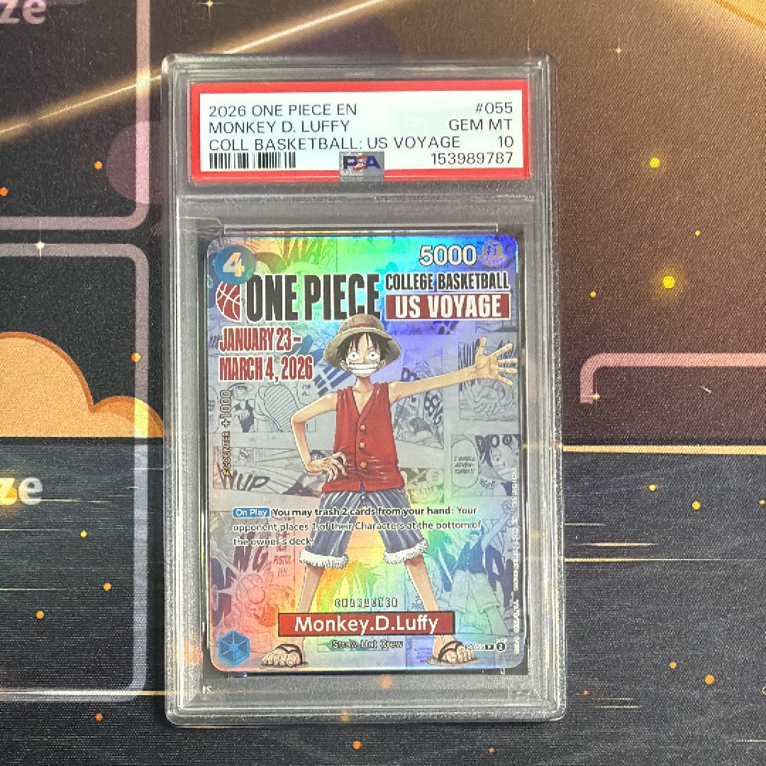 モンキー・D・ルフィ:P (開封済) [P-055]【英語版】(プロモーションカード「ワンピース カレッジ バスケットボール:USボヤージュ」)