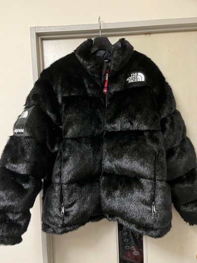 Supreme x The North Face Faux Fur Nuptse Jacket "Black"