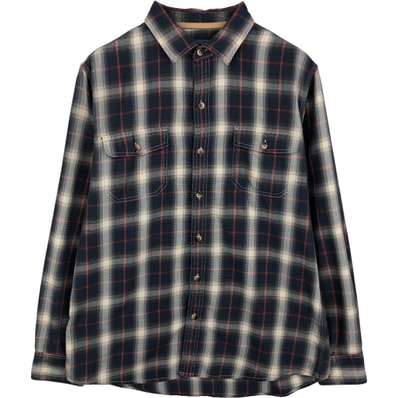 古着 ジーエイチバス G.H.Bass オンブレチェック 長袖 ライトネルチェックシャツ メンズL相当/eaa614935