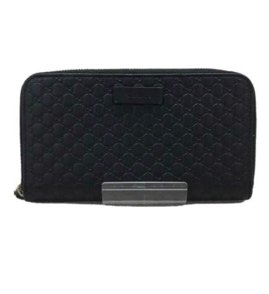 GUCCI Micro Guccissima Round Fastener Wallet "Black"