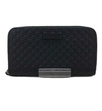 GUCCI Micro Guccissima Round Fastener Wallet "Black"
