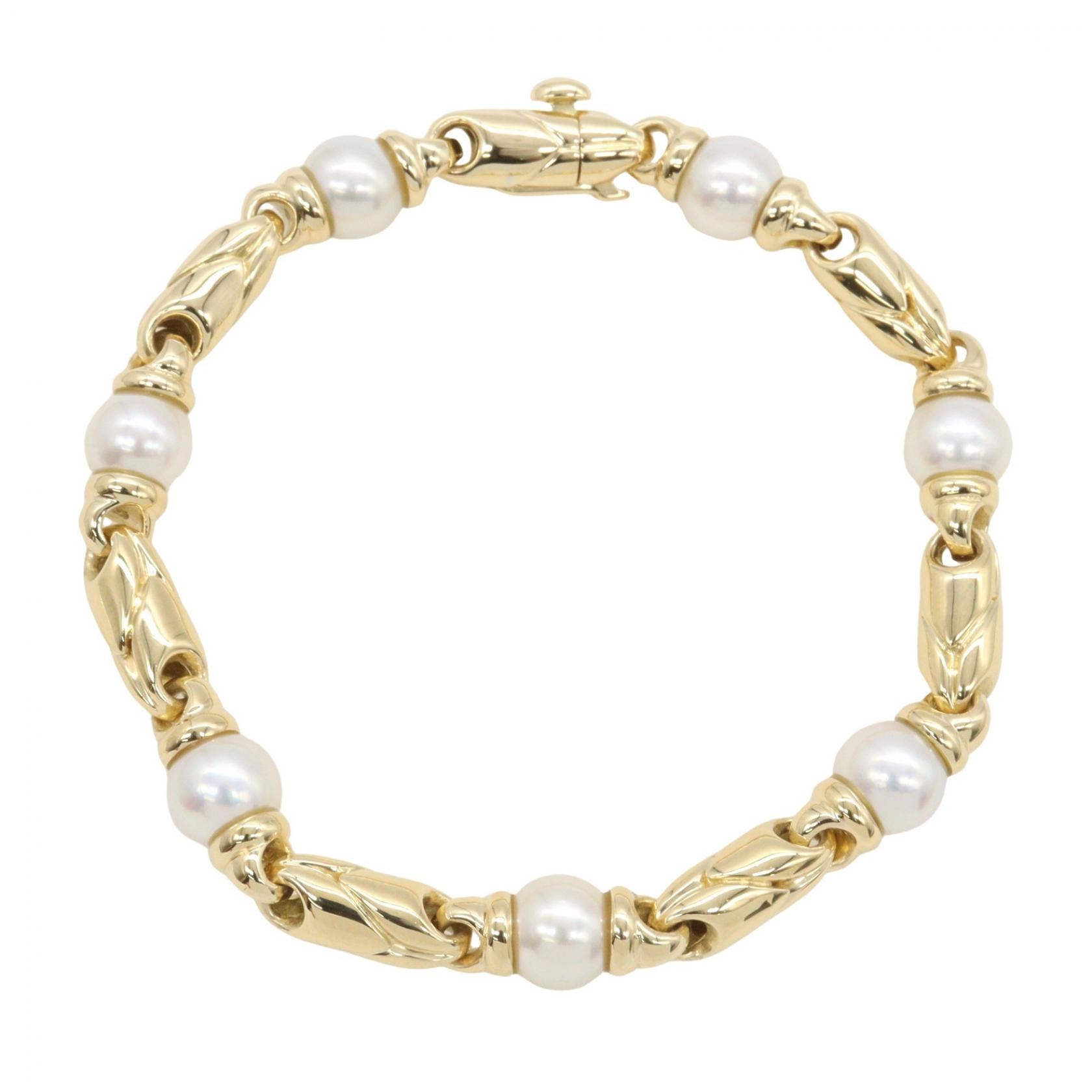 ブルガリ BVLGARI パッソドッピオ 7Pパール ブレスレット ブレスレット アクセサリー K18(イエローゴールド) パール レディース ゴールド系 / ホワイト系 347791 【中古】
