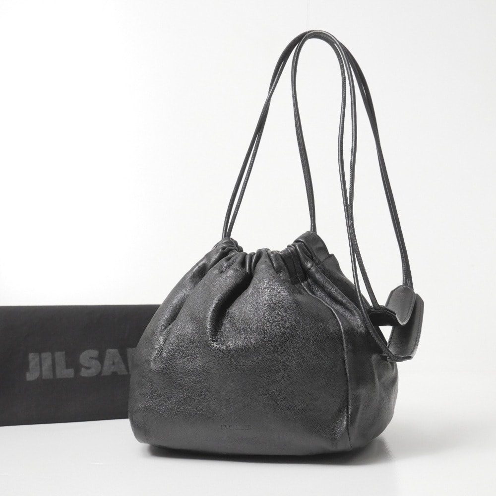 JIL SANDER ジルサンダー ショルダーバッグ 巾着 ワンショルダー ナッパレザー ミニバッグ 鞄 イタリア製 ブランド古着【中古】20260202/RA6857