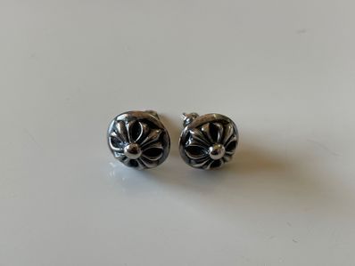 Chrome Hearts Cross Ball Stud Earrings "Silver"