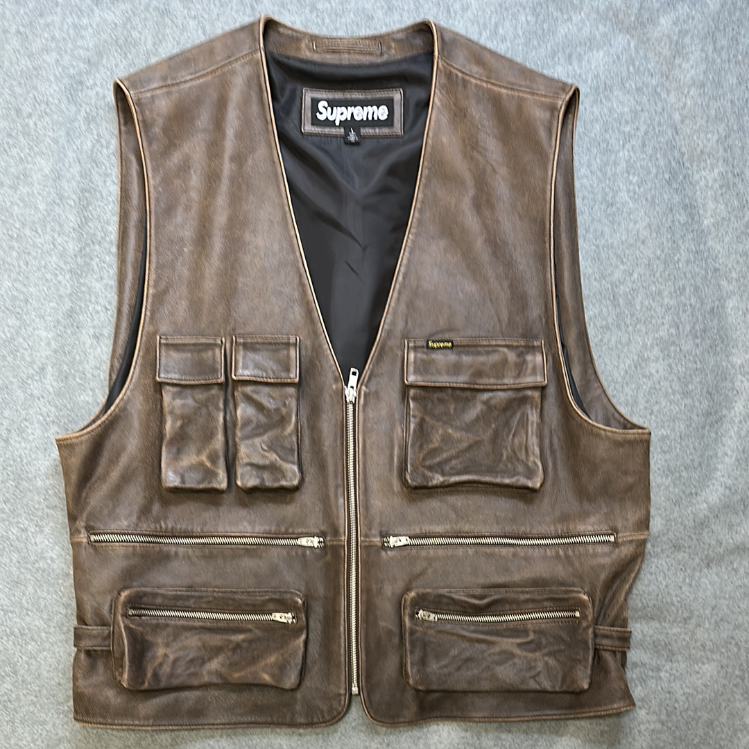 Supreme Leather Cargo Vest "Brown"