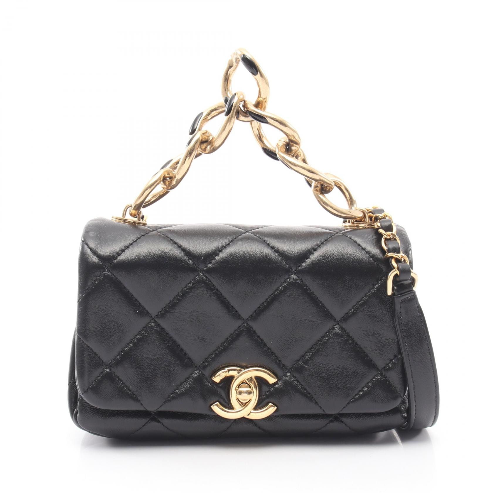 シャネル CHANEL マトラッセ 2WAY ショルダーバッグ バッグ ラムスキン(羊革) レディース ブラック系 【中古】