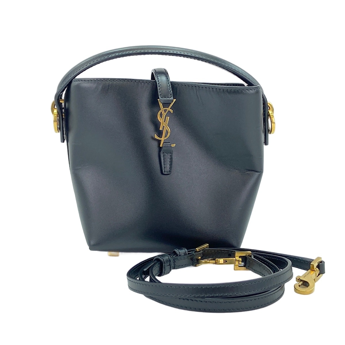 イヴ・サンローラン YSL レザー LE37 mini 2WAY ハンドバッグ【中古】
