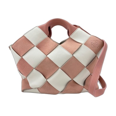 ロエベ LOEWE ウーブン バスケット ハンドバッグ レザー【中古】