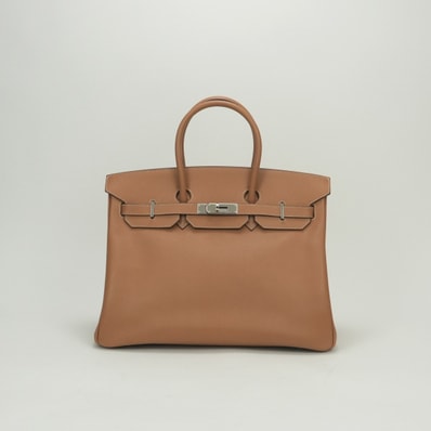 エルメス HERMES バーキン35 バーキン 35 バッグ トートバッグ エプソン ナチュラル Natural ブラウン Brown 茶 シルバー金具 ハンドバッグ ヴォーエプソン