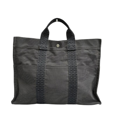 HERMES エルメス エールライン グレー ダークグレー キャンバス ハンドバッグ S1-00145 【中古】