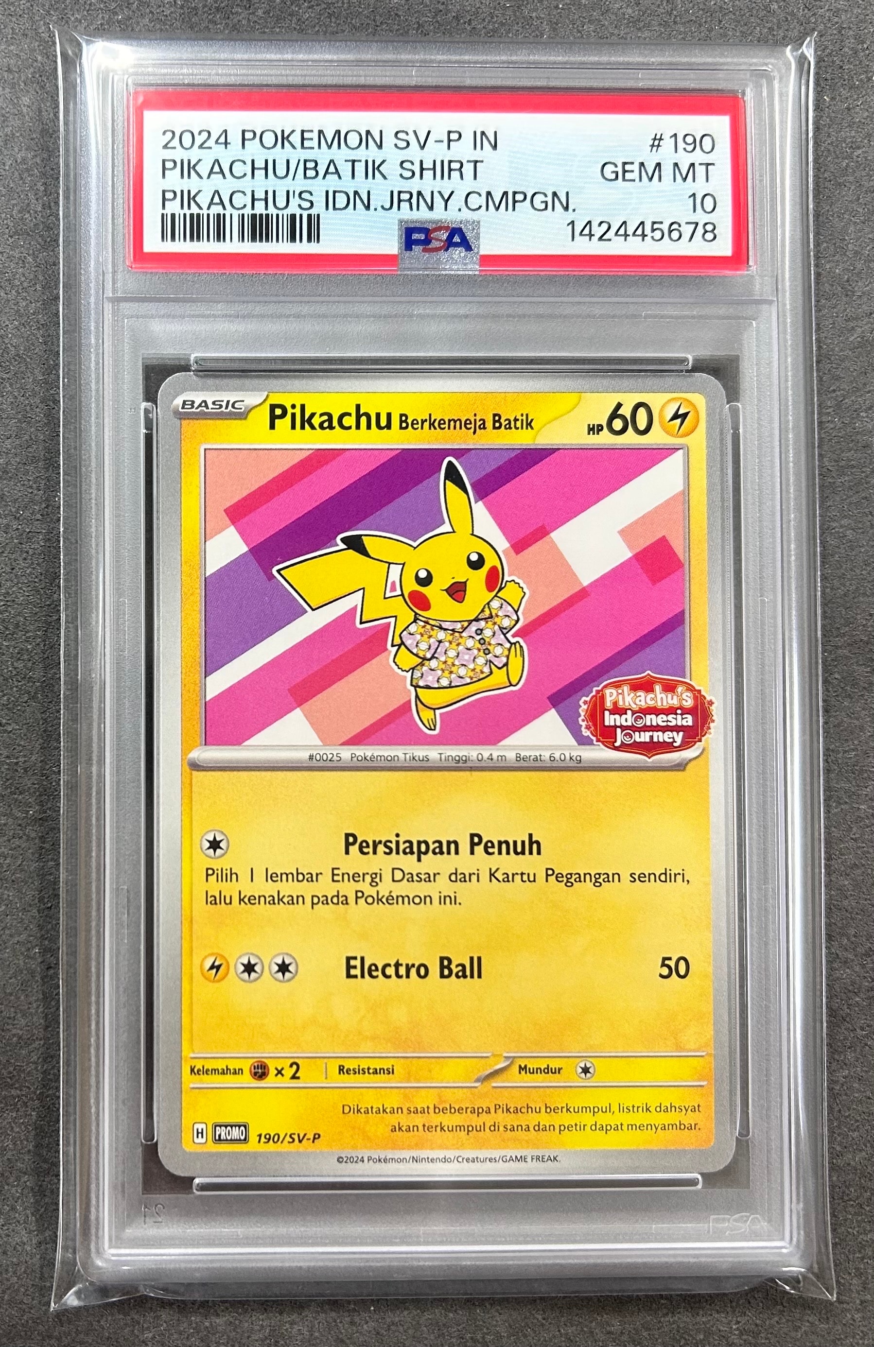 PSA10】バティックシャツを着たピカチュウ (フラワーピカチュウ柄) P